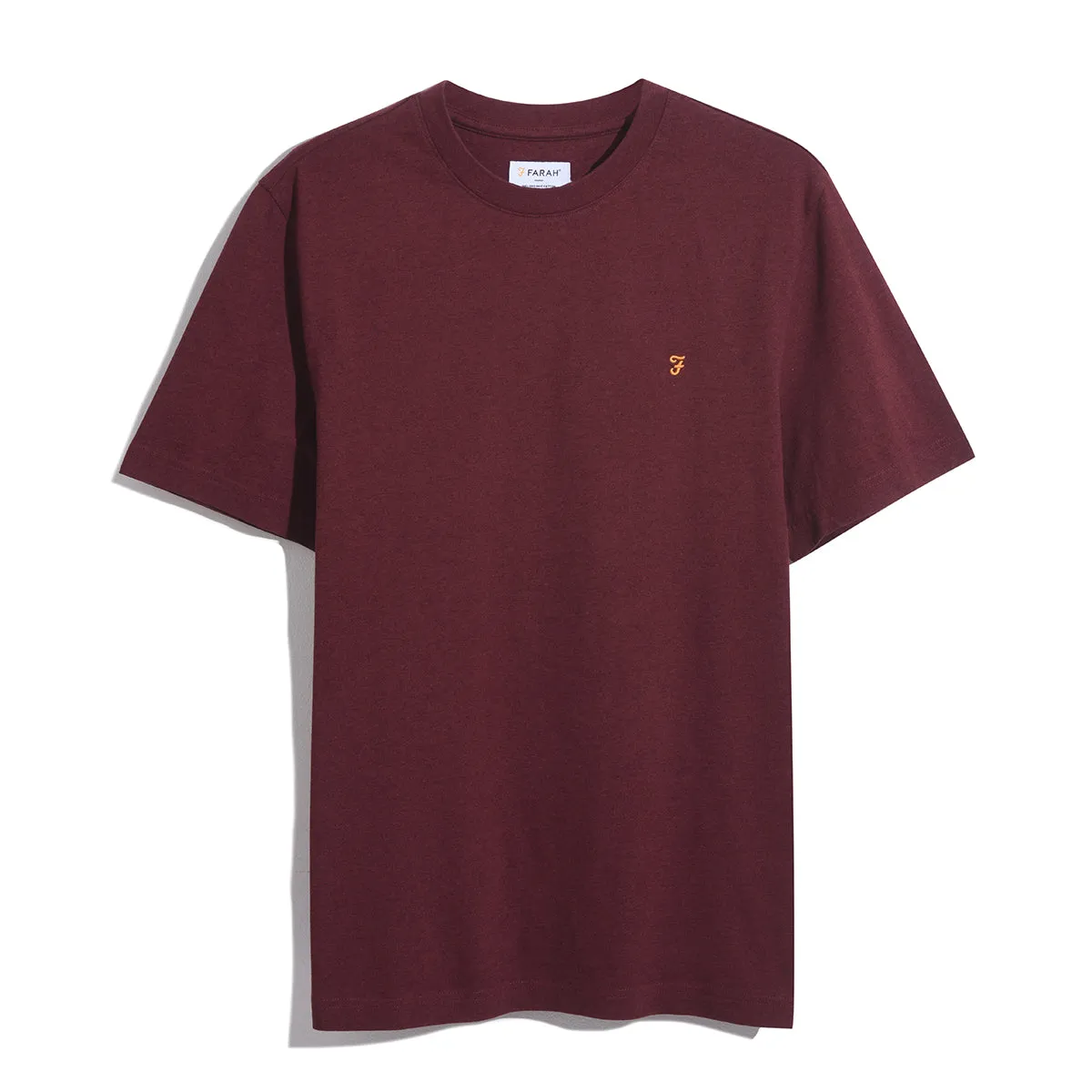 Danny Regular Fit Organic Cotton T-Shirt In Farah Red Marl