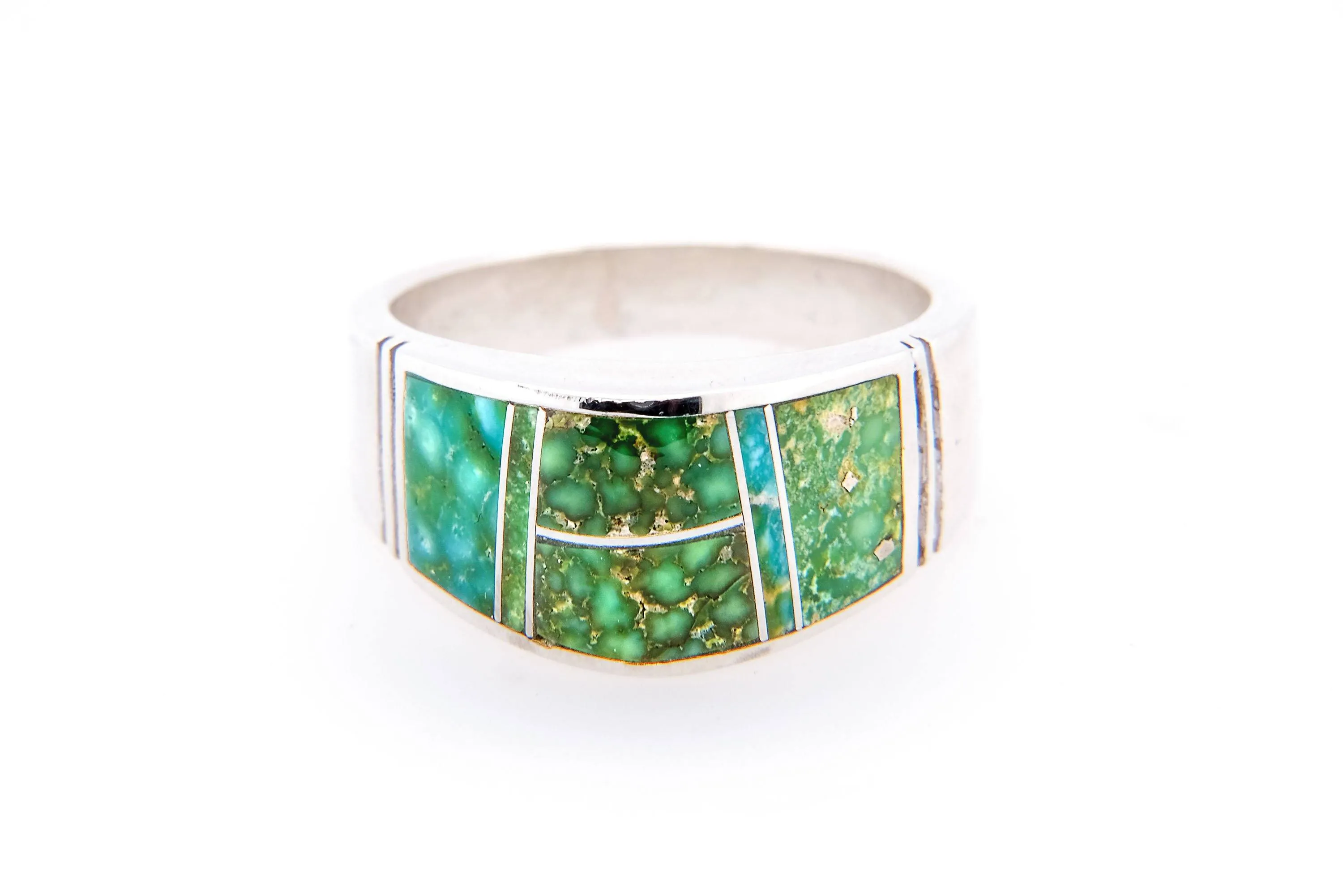 David Rosales Domed Sonoran Gold Turquoise Ring