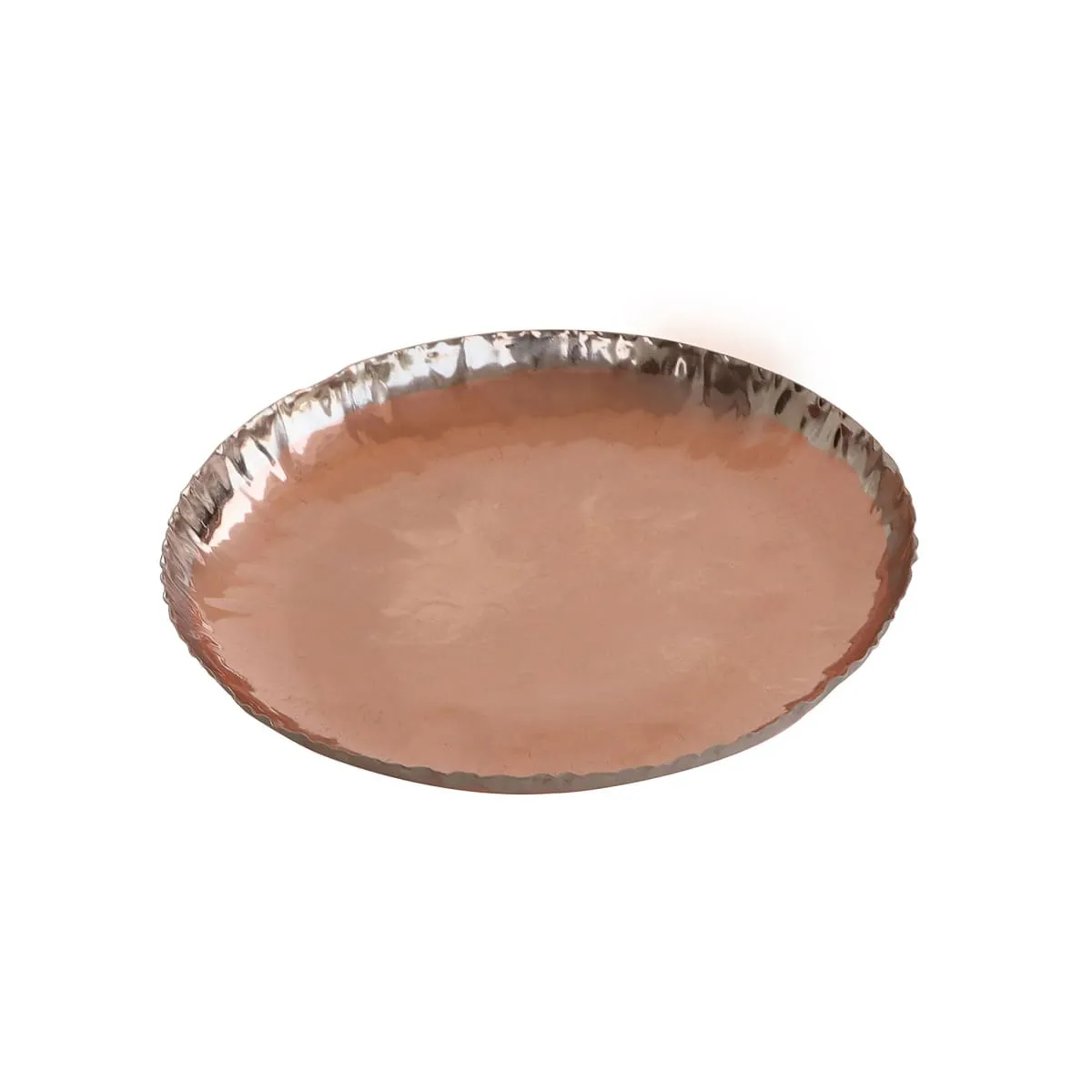 De Kulture Handmade Pure Copper Wrinkled Feather Light Plate For Serving Kitchen & Dining Table Decoration,  6.5 x 0.5 (DH)  (Inches)