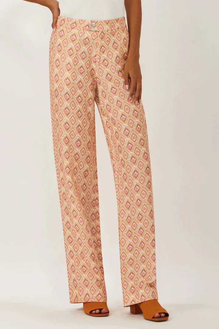 Del Ray Printed Wide Leg Pant in multi by Ecru