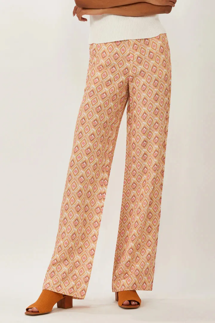 Del Ray Printed Wide Leg Pant in multi by Ecru