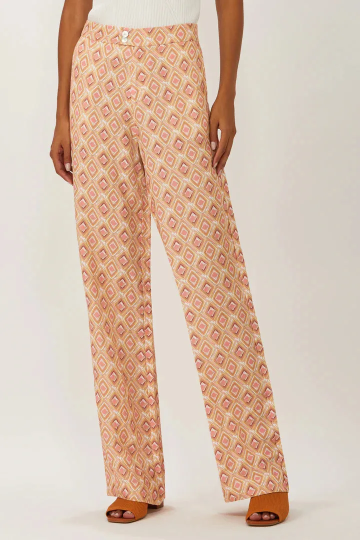 Del Ray Printed Wide Leg Pant in multi by Ecru