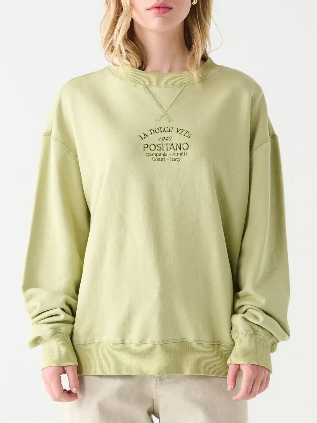 DEX Embroidered Positano Crewneck Sweatshirt