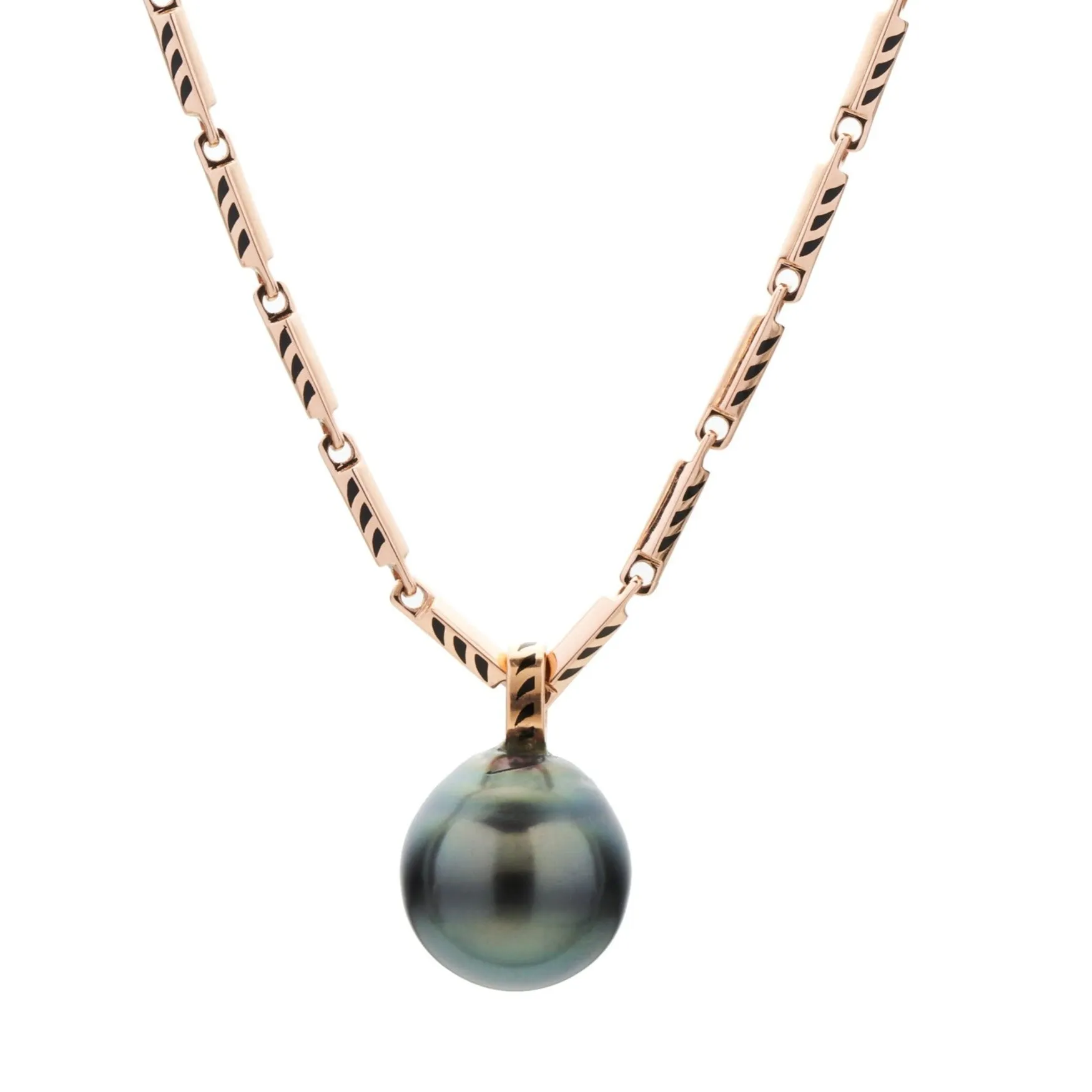 Dezso 18k Large Dark Grey Pearl Pendant