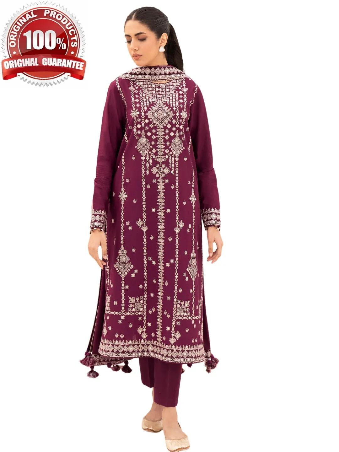 Digital Printed Embroidered Lawn