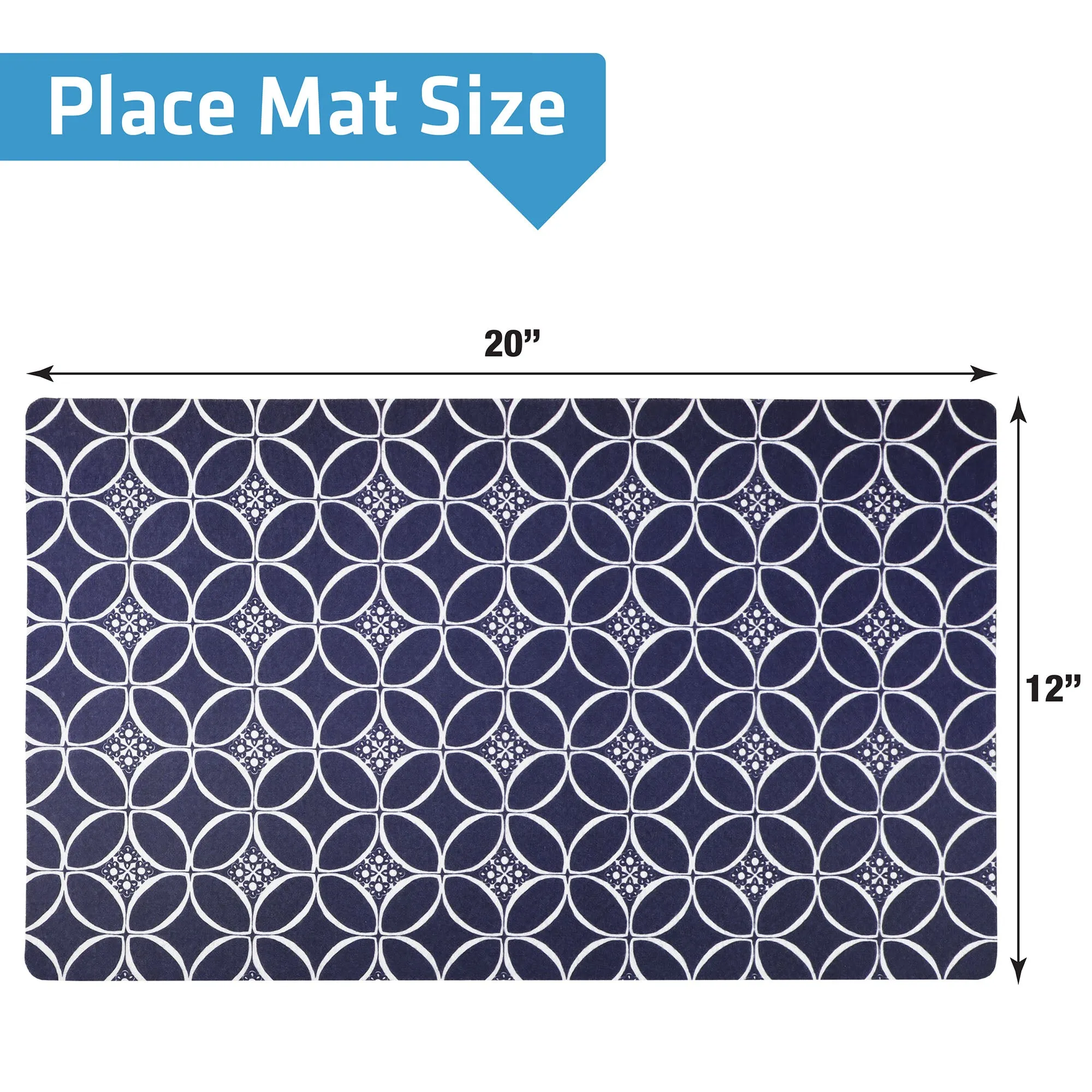 Drymate Pet Placemat, Indigo/Navy/White