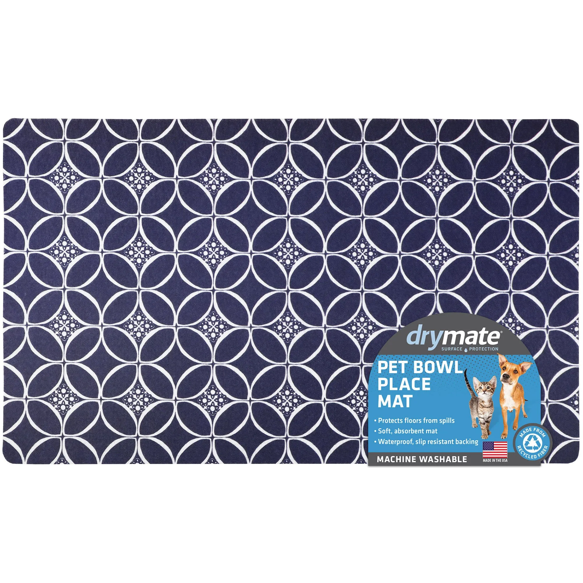 Drymate Pet Placemat, Indigo/Navy/White