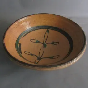 Earthenware Bowl With Abstract Pattern Antique Edwardian c1900