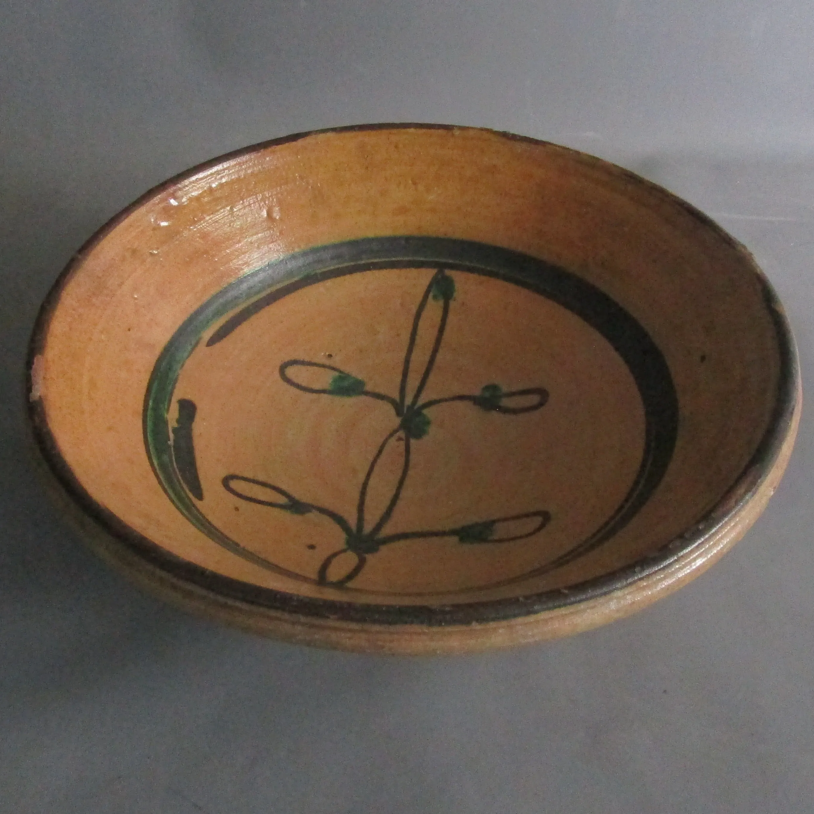 Earthenware Bowl With Abstract Pattern Antique Edwardian c1900