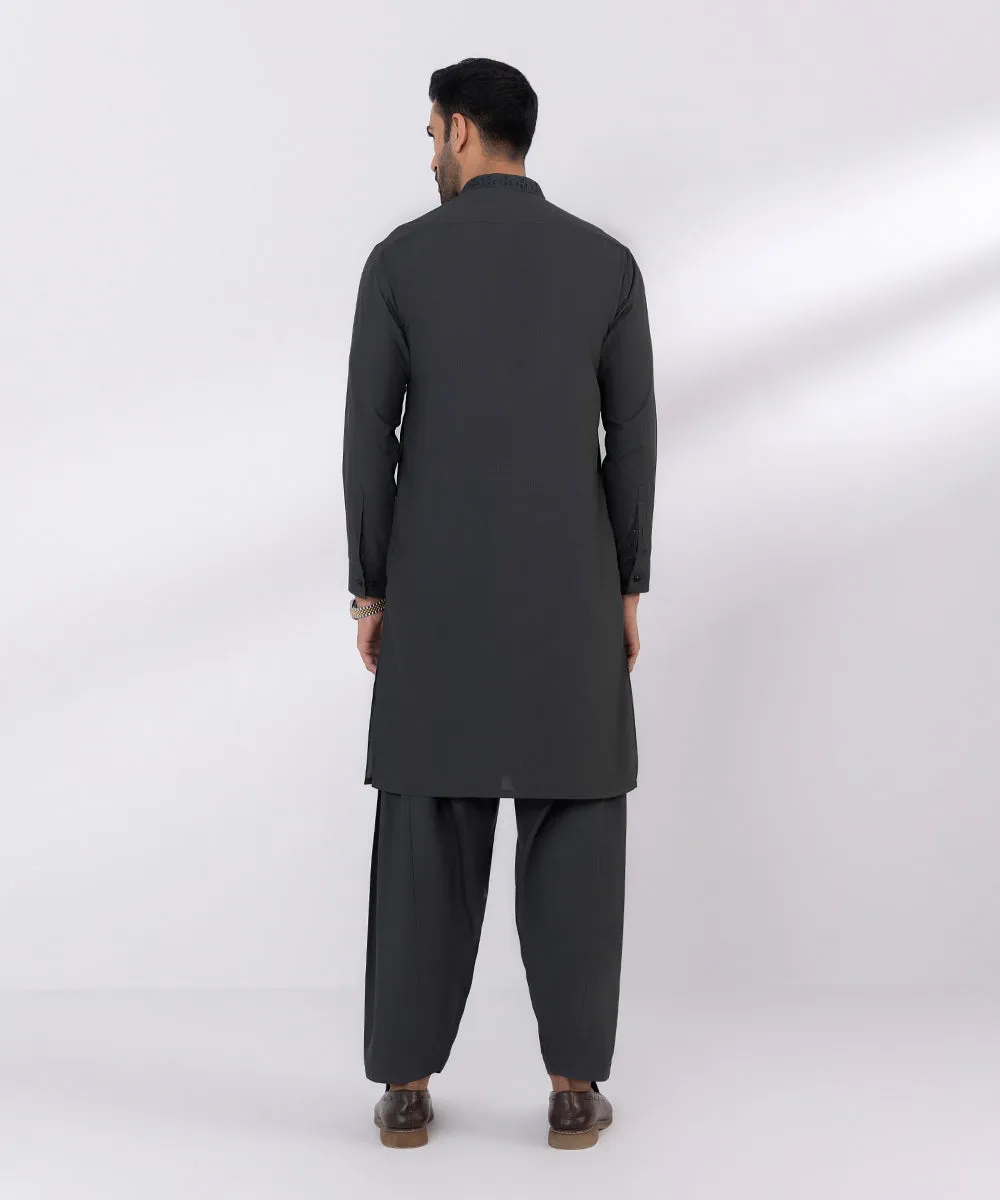 Embroidered Wash & Wear Suit