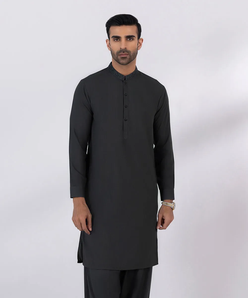 Embroidered Wash & Wear Suit