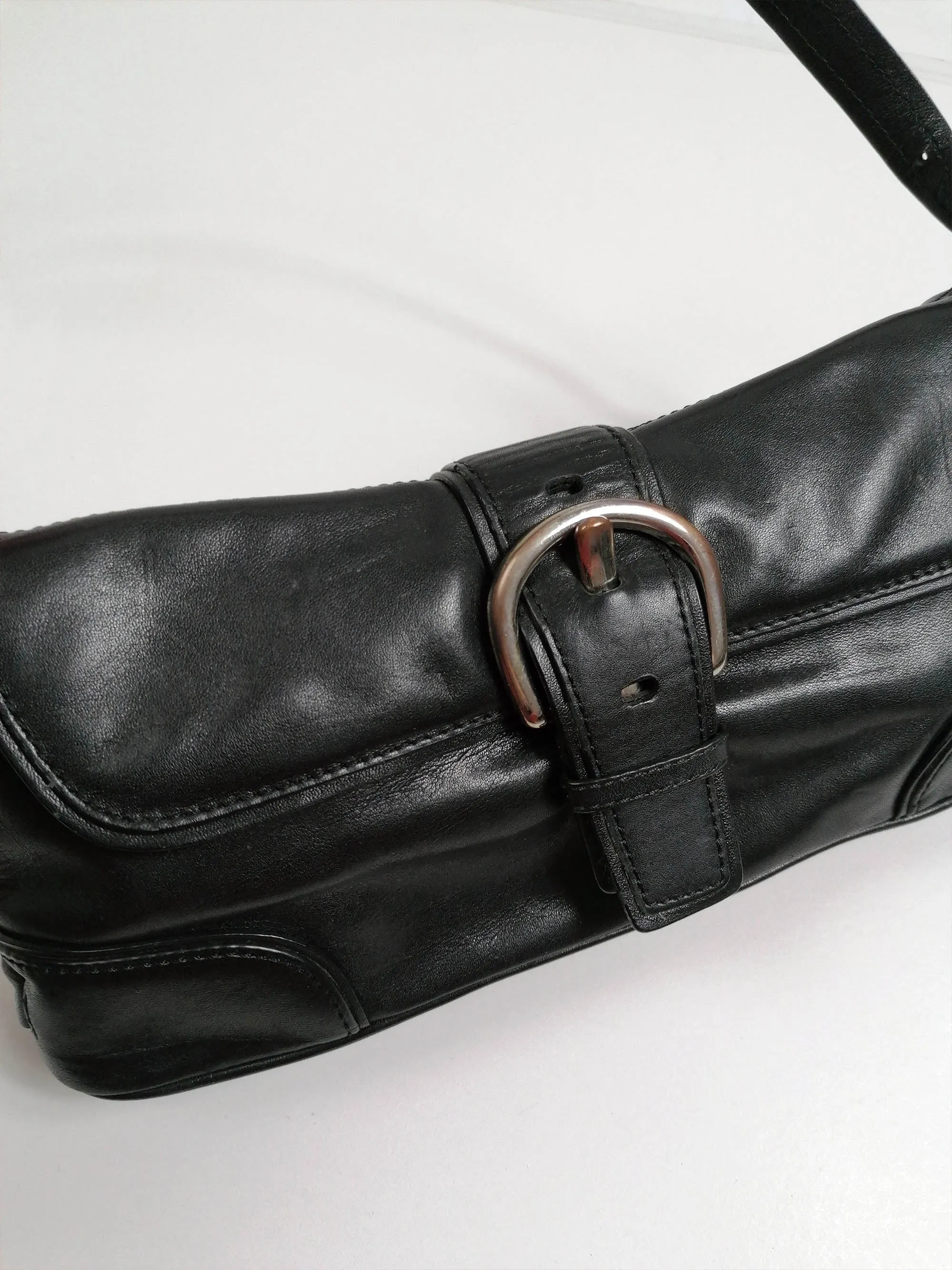 ESPRIT 90's Y2K Small Bag Real Leather Black