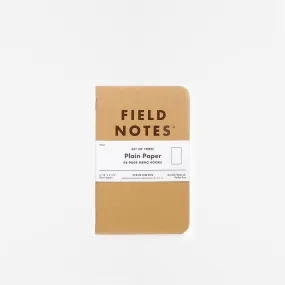 Field Notes Original Kraft Plain Paper 3-Pack Notebook