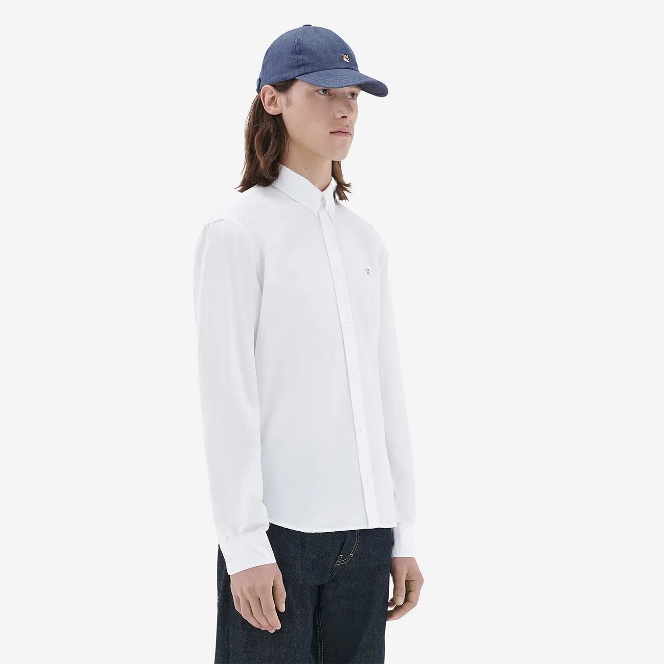 FOX HEAD EMBROIDERY CLASSIC SHIRT WHITE