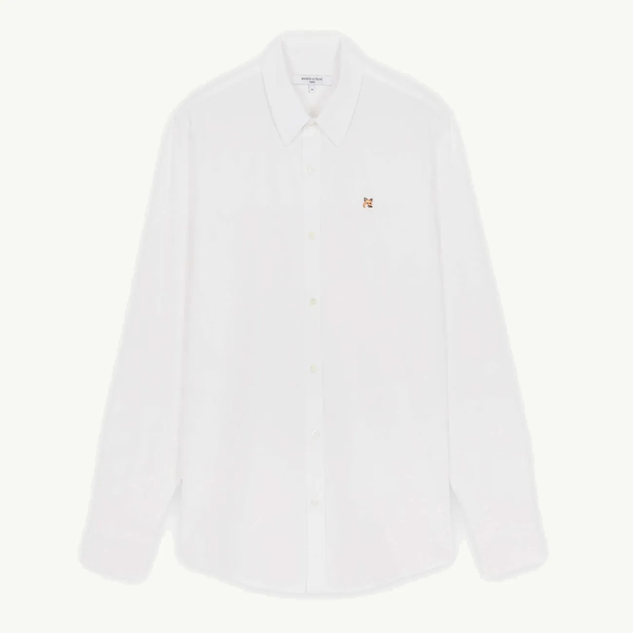 FOX HEAD EMBROIDERY CLASSIC SHIRT WHITE