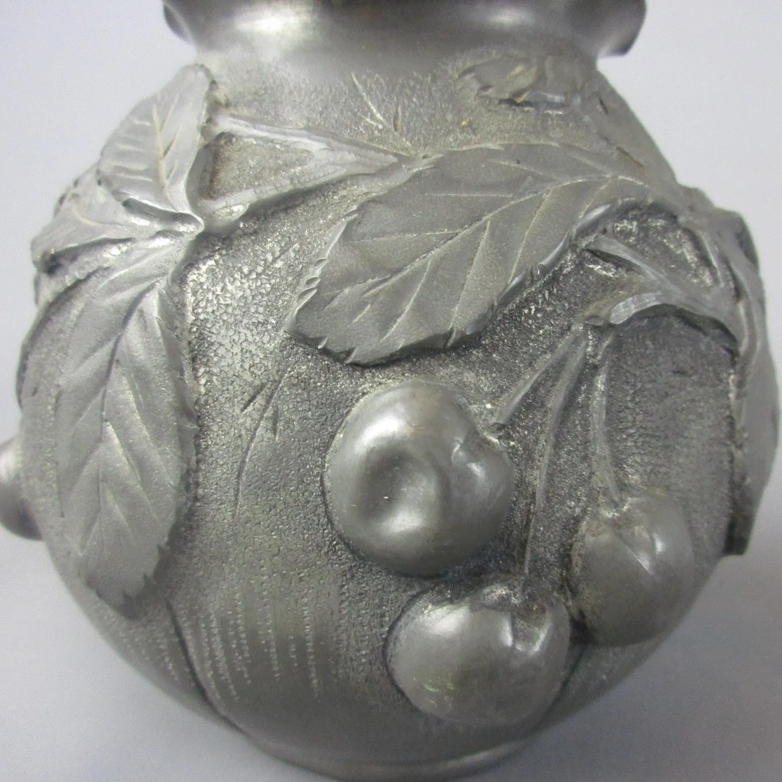 French Pewter Cherry Pot Vintage Mid Century c1970