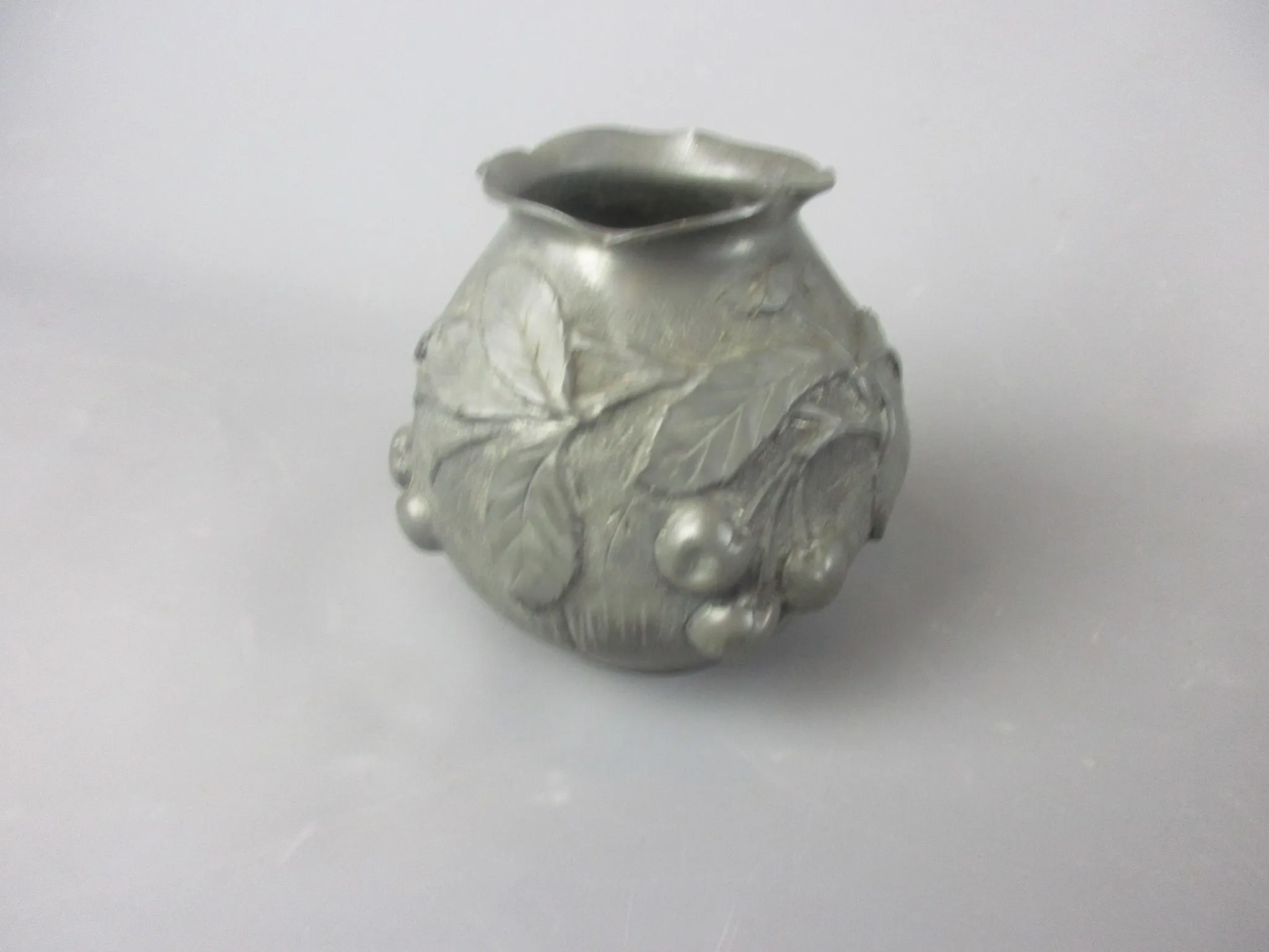 French Pewter Cherry Pot Vintage Mid Century c1970