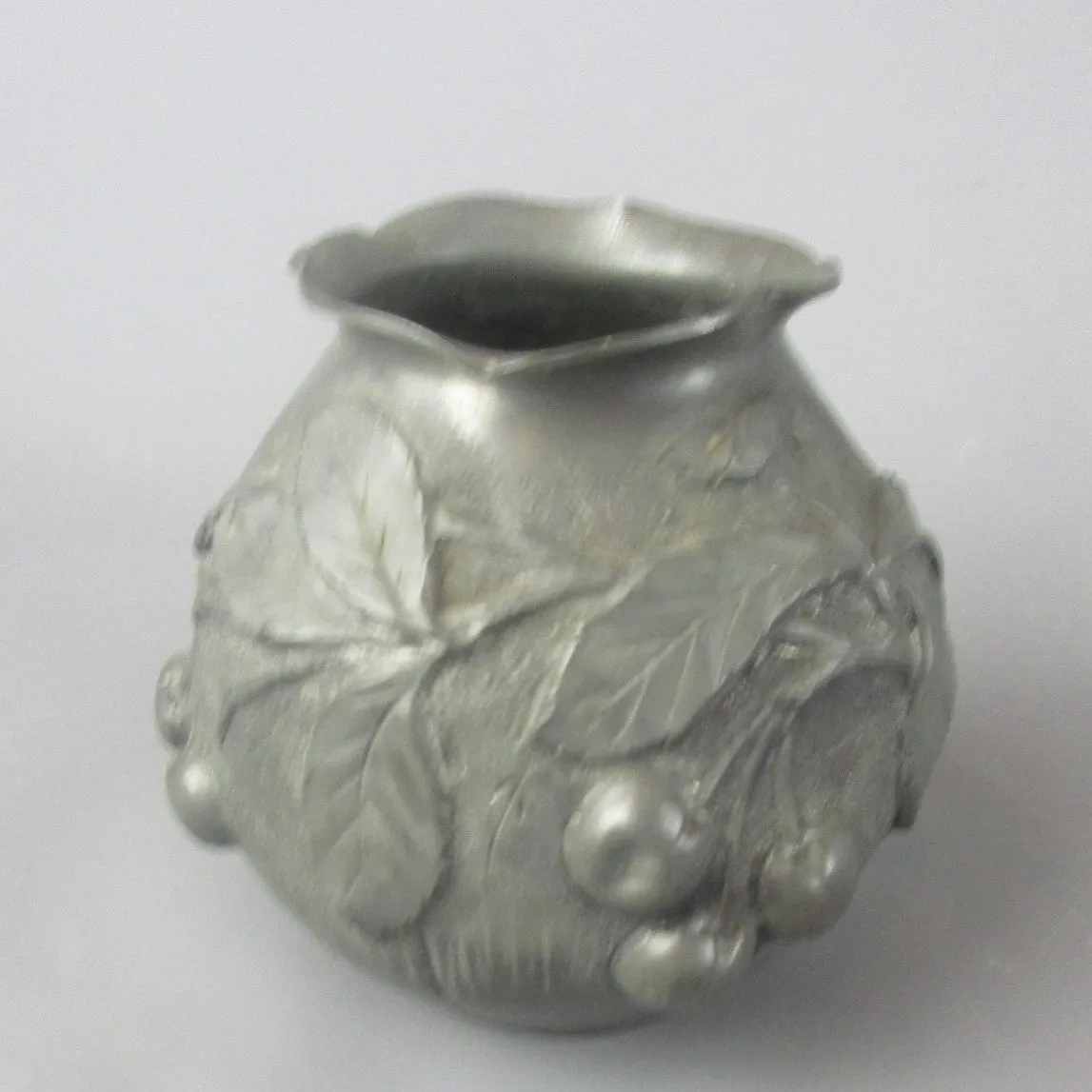 French Pewter Cherry Pot Vintage Mid Century c1970