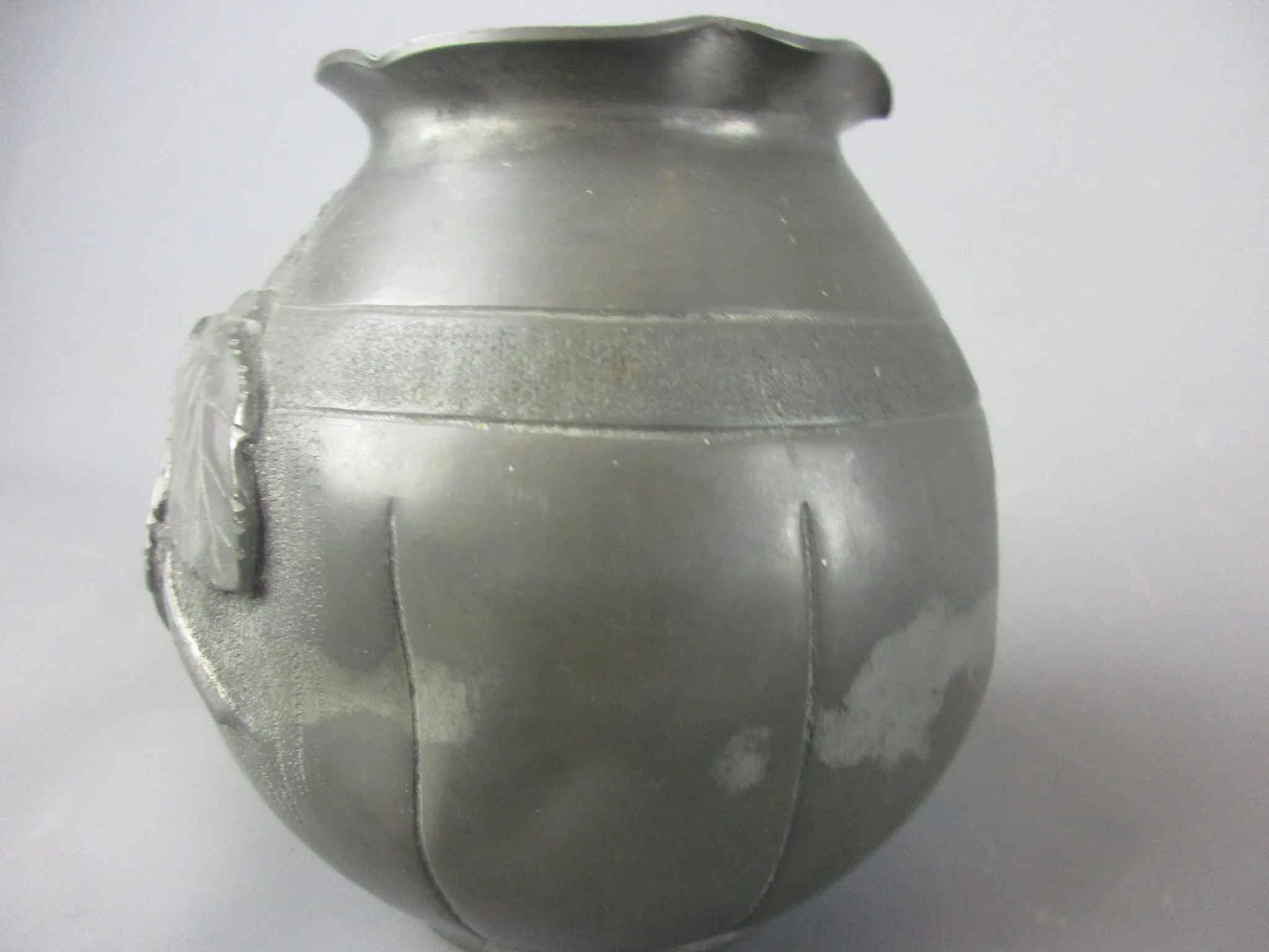 French Pewter Cherry Pot Vintage Mid Century c1970