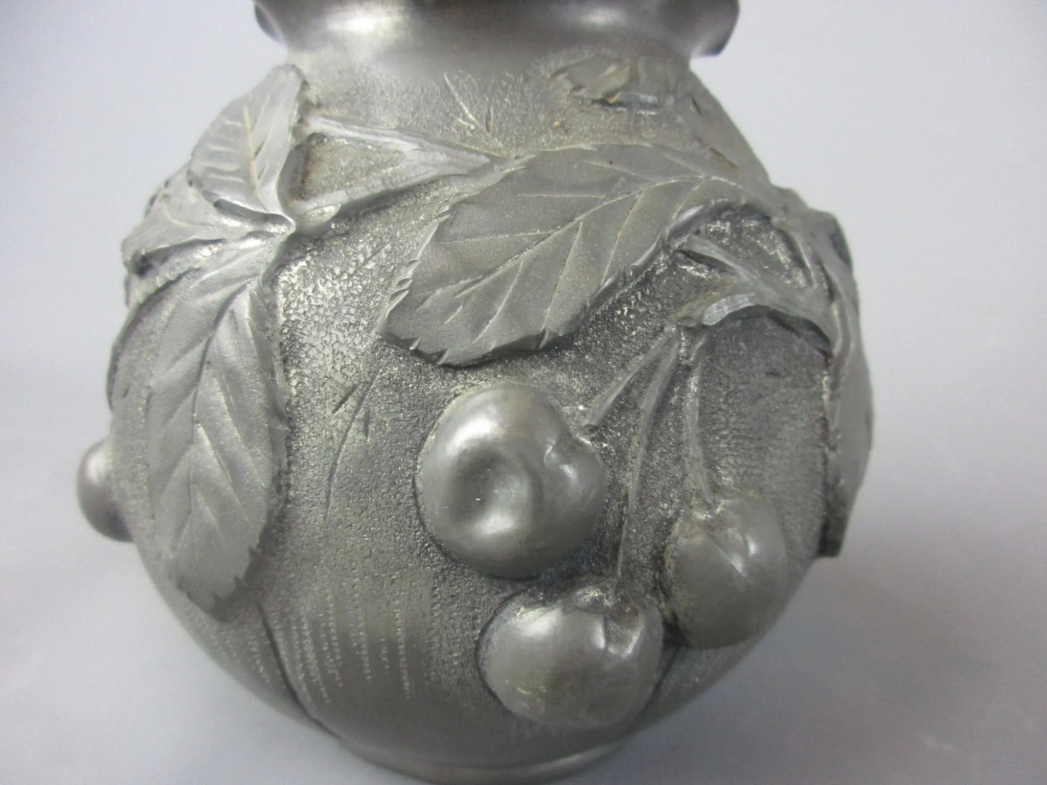 French Pewter Cherry Pot Vintage Mid Century c1970