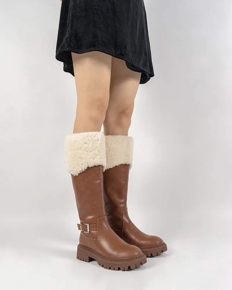 Fully Fur Lined Zipper Closure Snow Knee High Boots