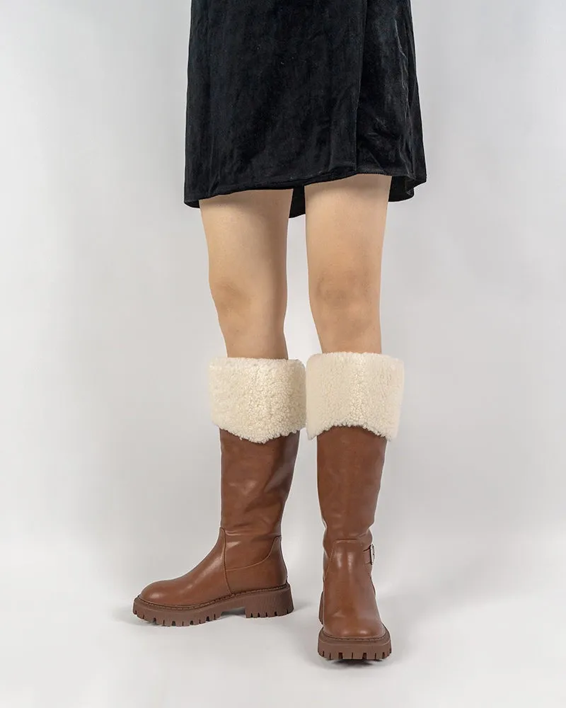 Fully Fur Lined Zipper Closure Snow Knee High Boots