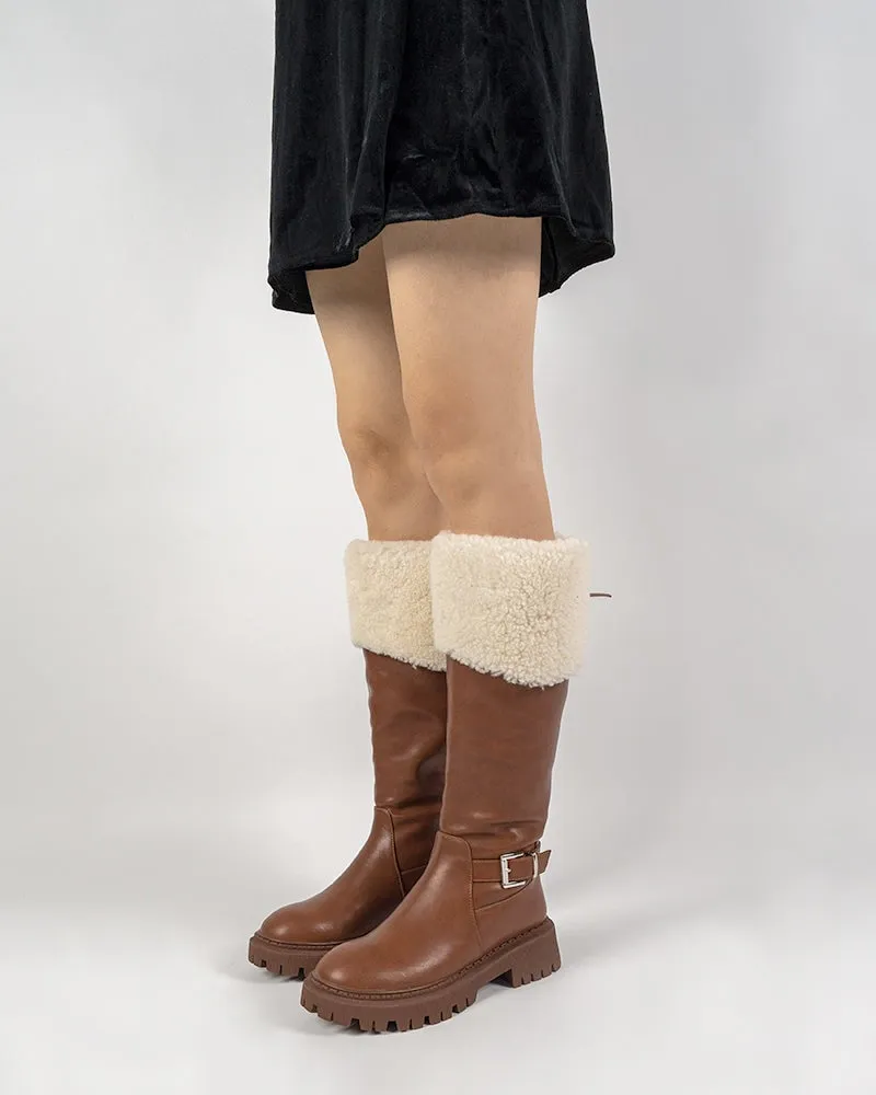 Fully Fur Lined Zipper Closure Snow Knee High Boots