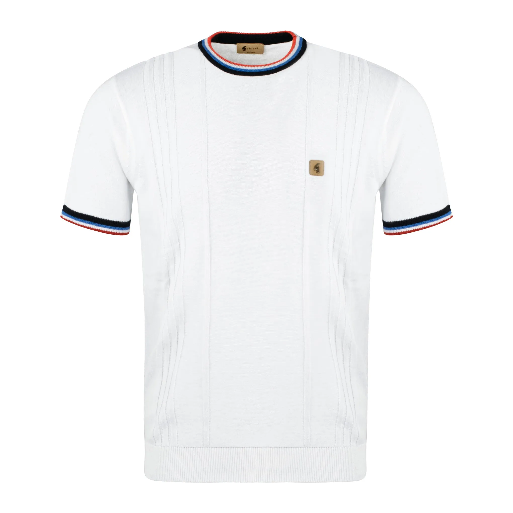 Gabicci Vintage Saturn Knit T-Shirt White