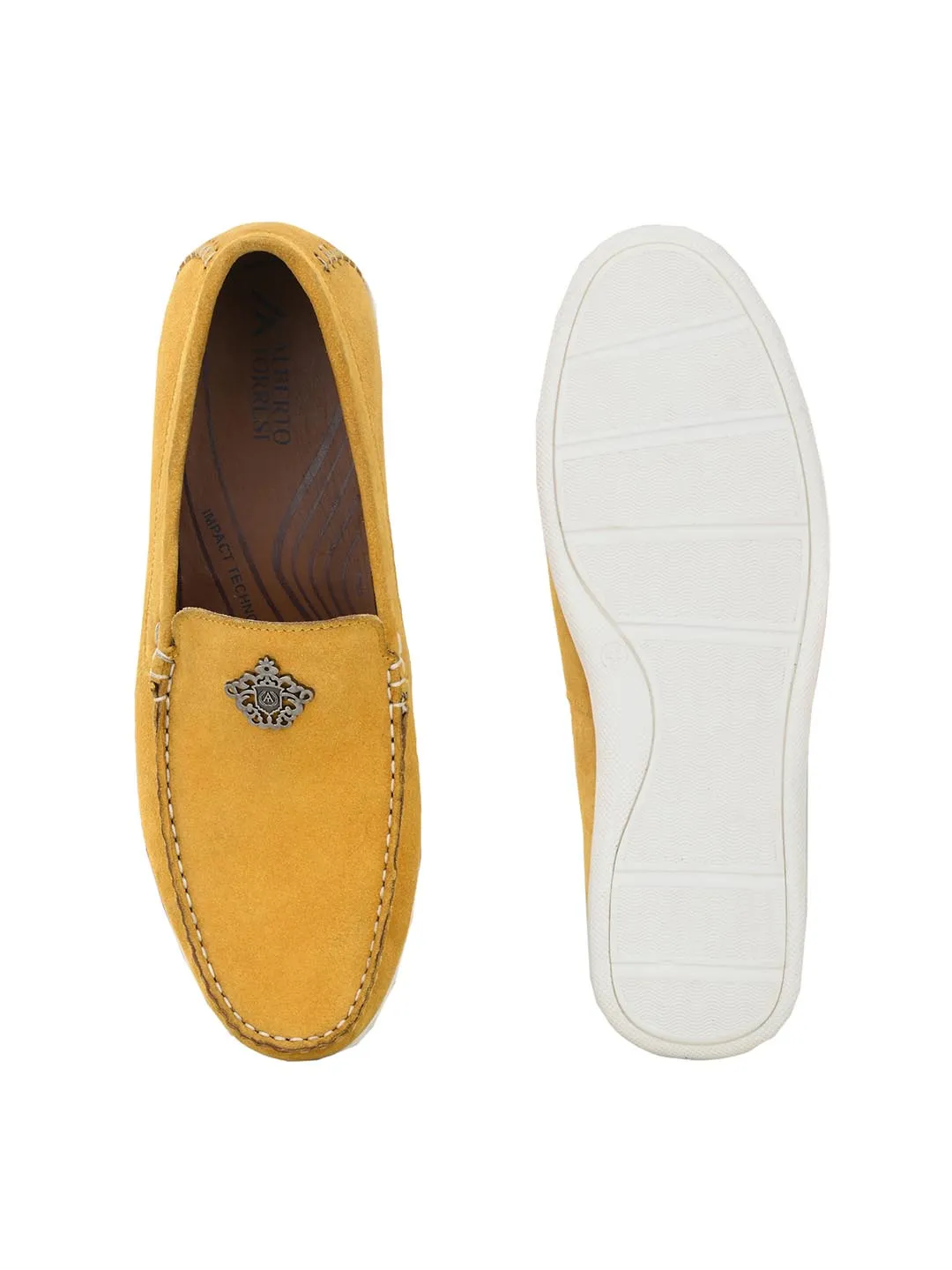 Genuine Yellow Suede Leather Impact Technolog