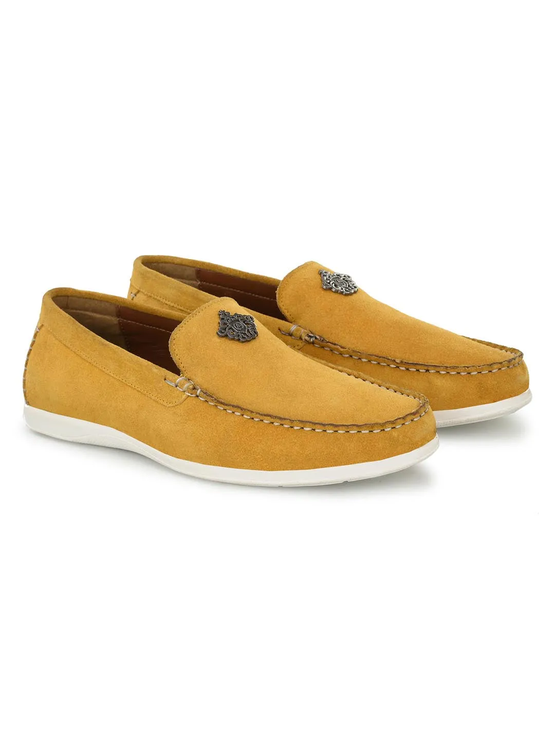 Genuine Yellow Suede Leather Impact Technolog