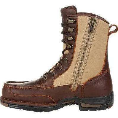 Georgia Men's Athens 8" Soft Toe Waterproof Side-Zip Upland Work Boot - Brown - GB00354