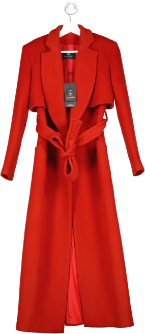 glamoda Red Wool Trench Coat UK S