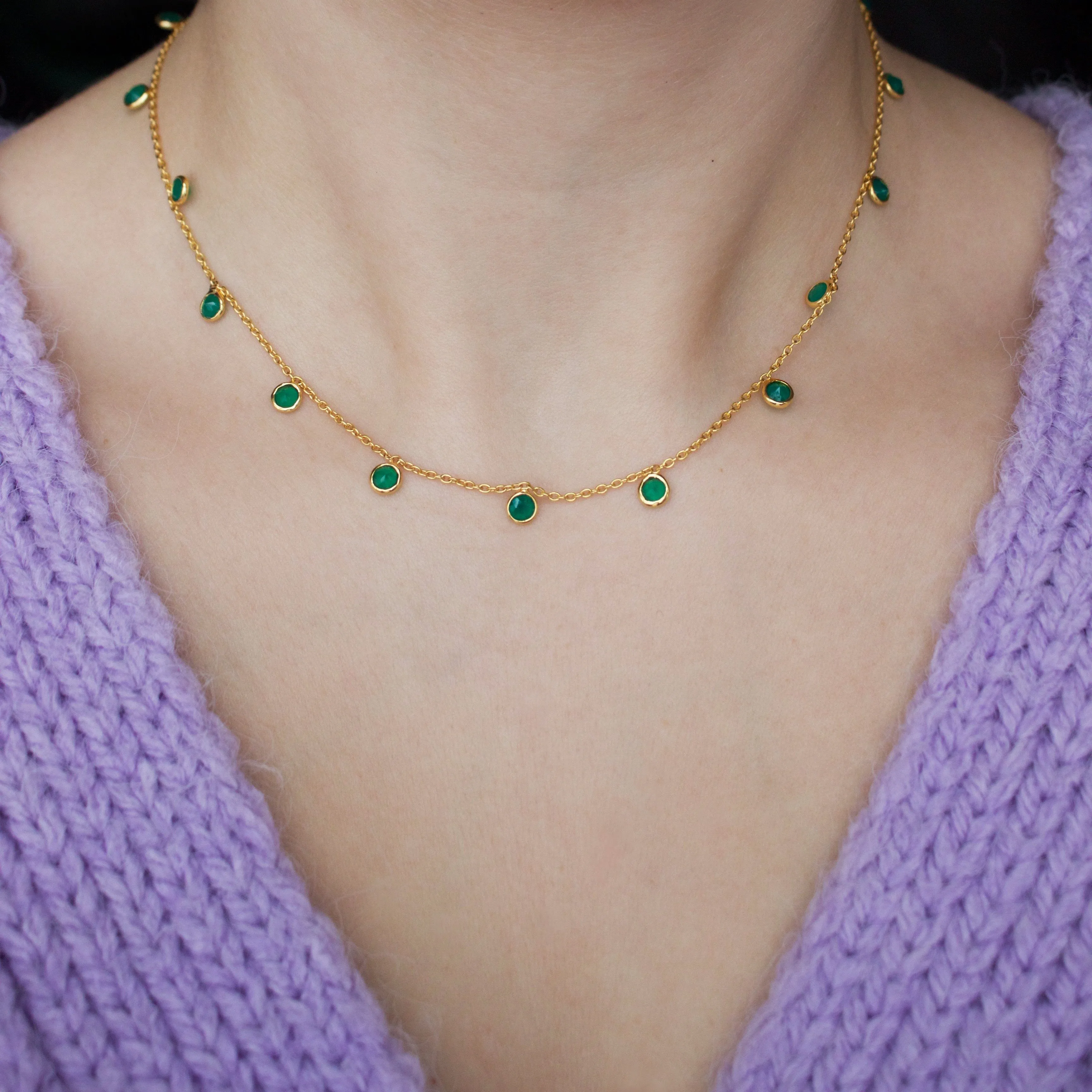 Green Onyx Droplet Necklace