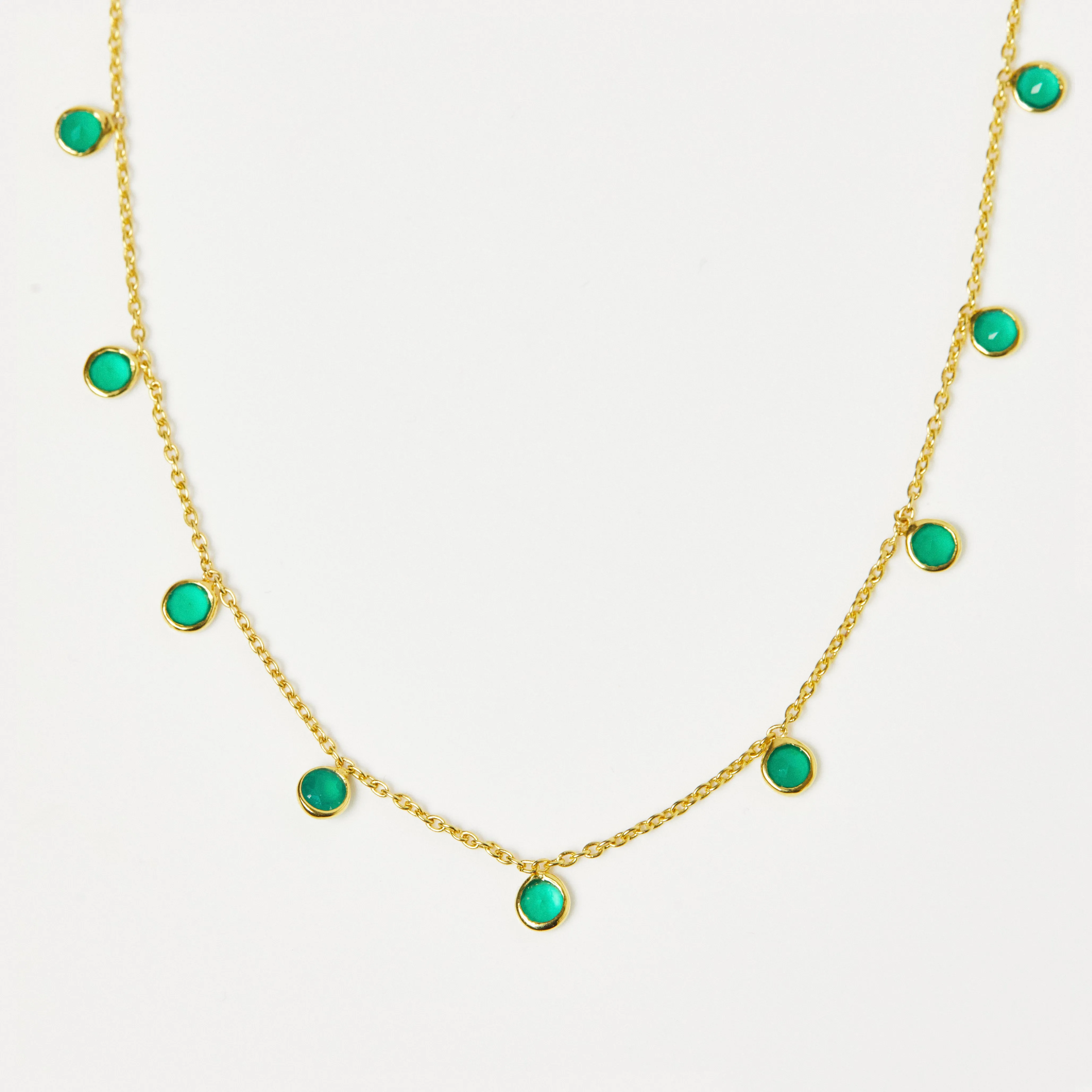 Green Onyx Droplet Necklace