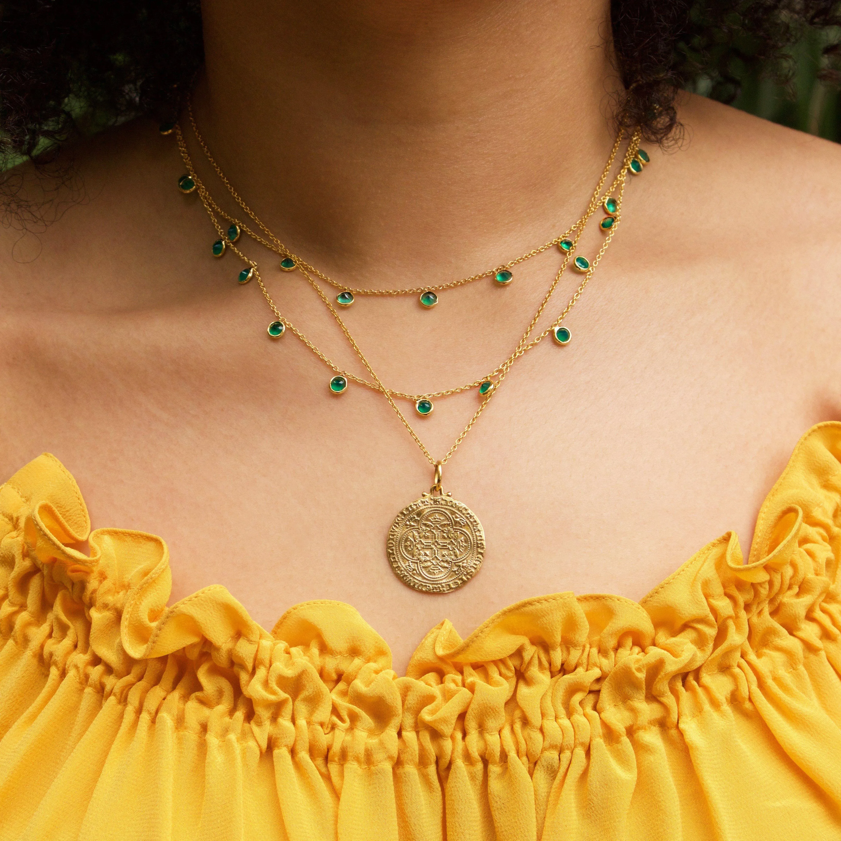 Green Onyx Droplet Necklace