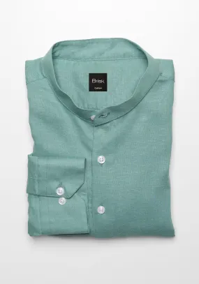 Green Viscose Cotton Linen Shirt