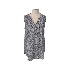 H&M Navy & White Printed Sleeveless Blouse | Pre Loved |