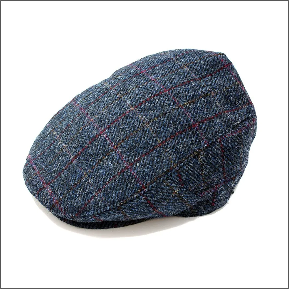 Harris Tweed Blue Red Check Cap>>