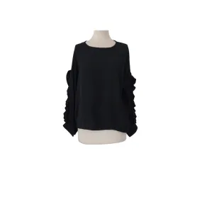 Hashtag By Sonya Black Frill-sleeves Blouse | Brand New |