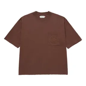 HONOR THE GIFT EMBROIDERED POCKET TEE-BROWN