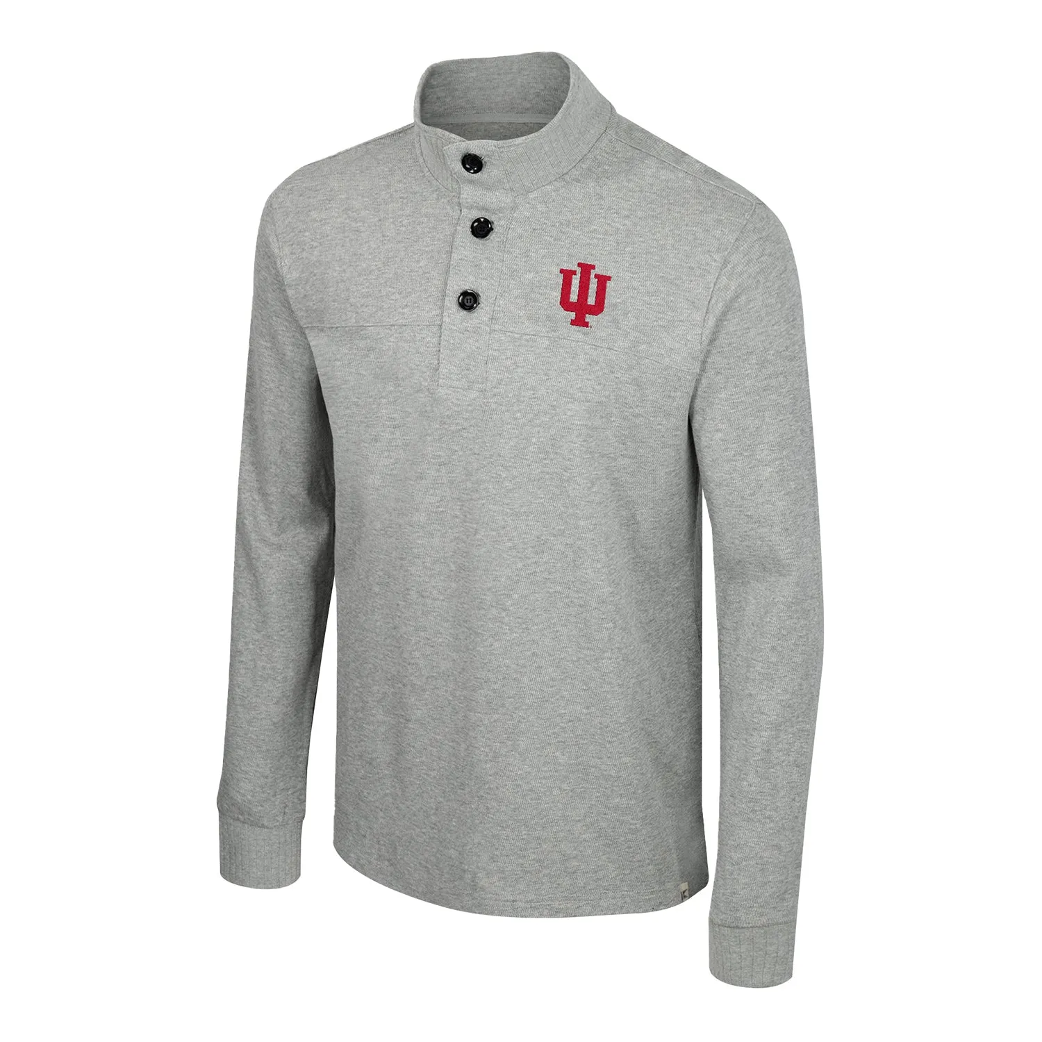 Indiana Hoosiers Power Shortage 3 Button Grey Sweater