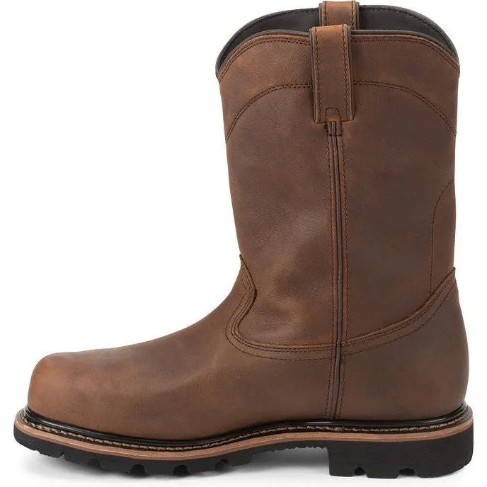 Justin Men's Pulley 10" Comp Toe WP Western Work Boot -Brown- WK4630