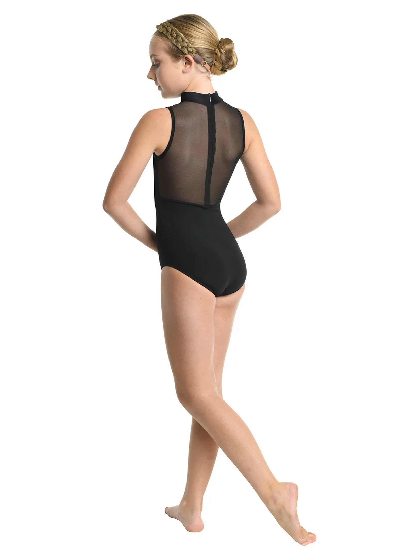 Kids Devon Solid Black Leotard