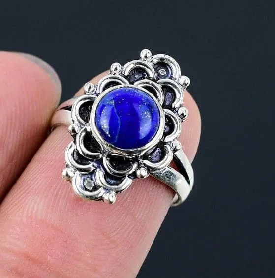 Lapis Lazuli Handmade 925 Sterling Silver Ring