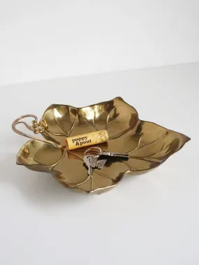 Large Brass Grape Leaf Tray