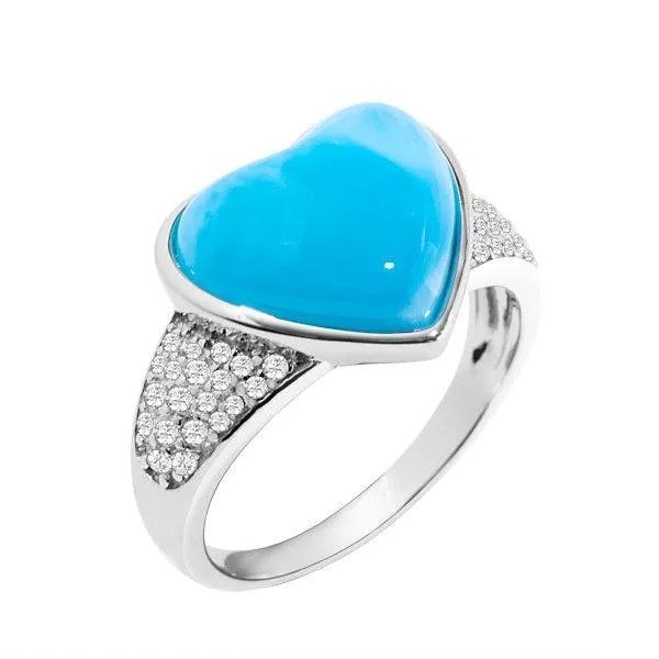 Larimar Pu’uwai Heart Cocktail Ring