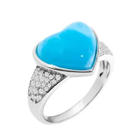 Larimar Pu’uwai Heart Cocktail Ring