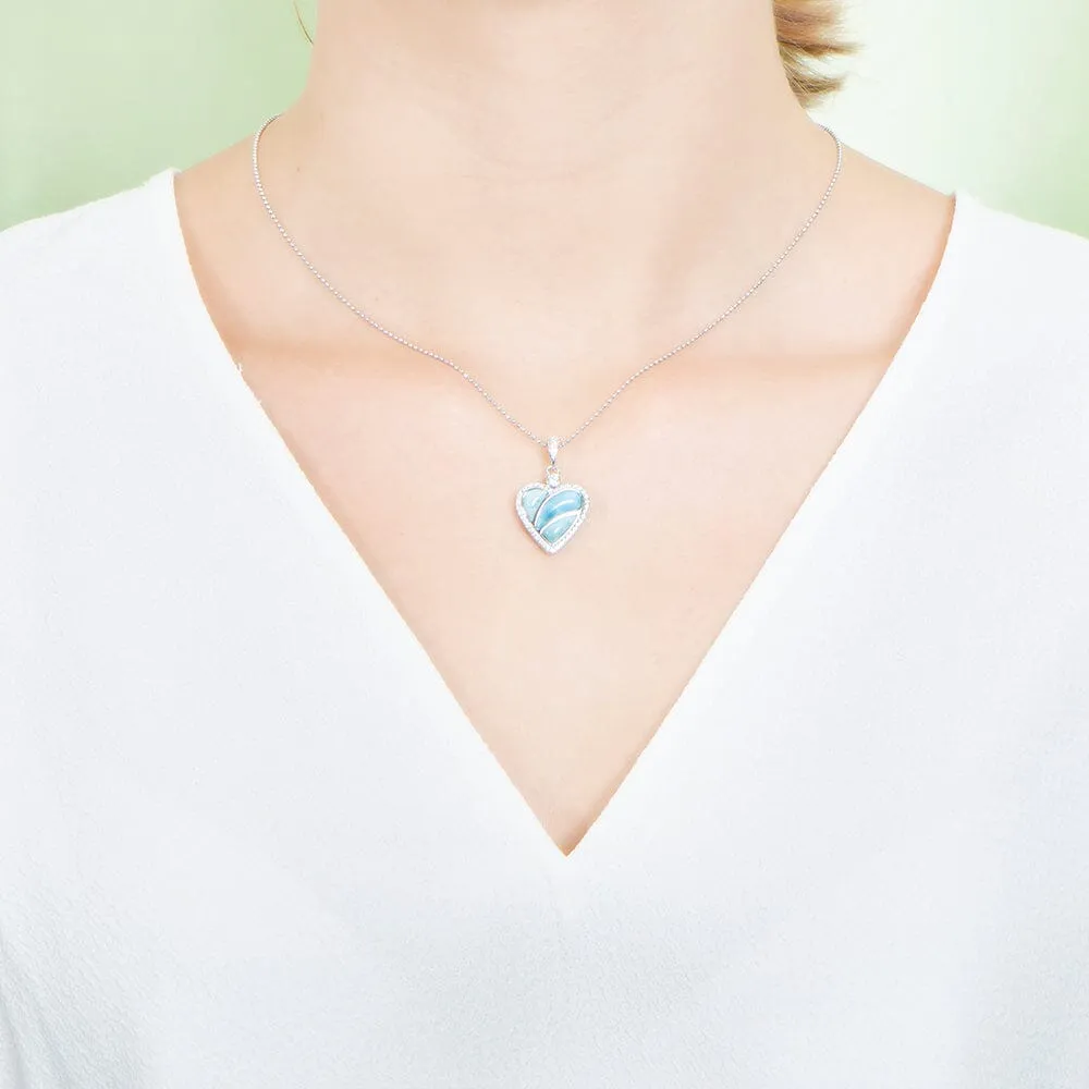 Larimar Radiant Heart Pendant