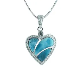 Larimar Radiant Heart Pendant