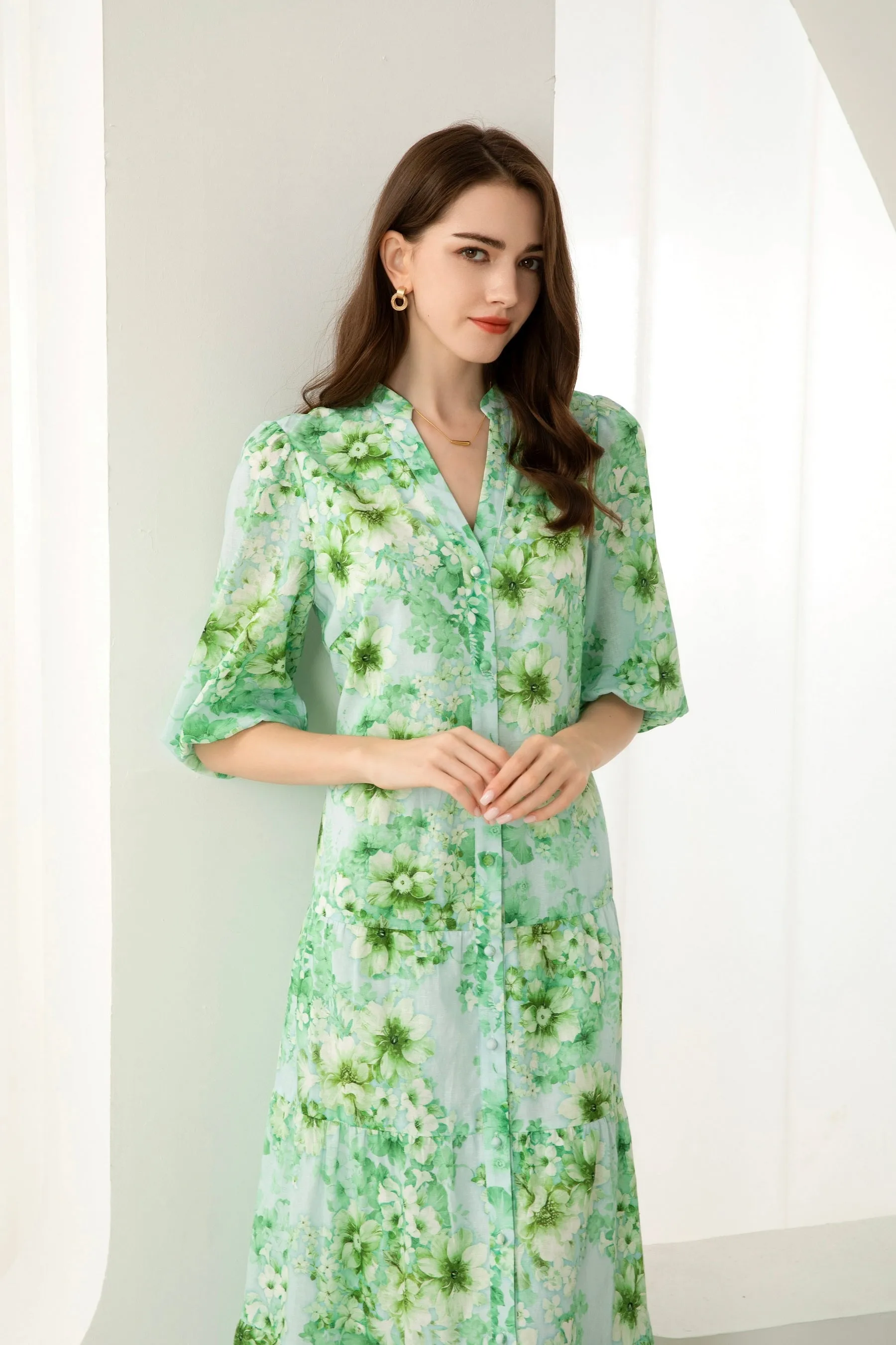 Liat Floral Dress - Green - GDS